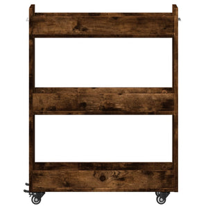 Mobile con Ruote Rovere Fumo 60x22x79 cm in Legno Multistrato 840419