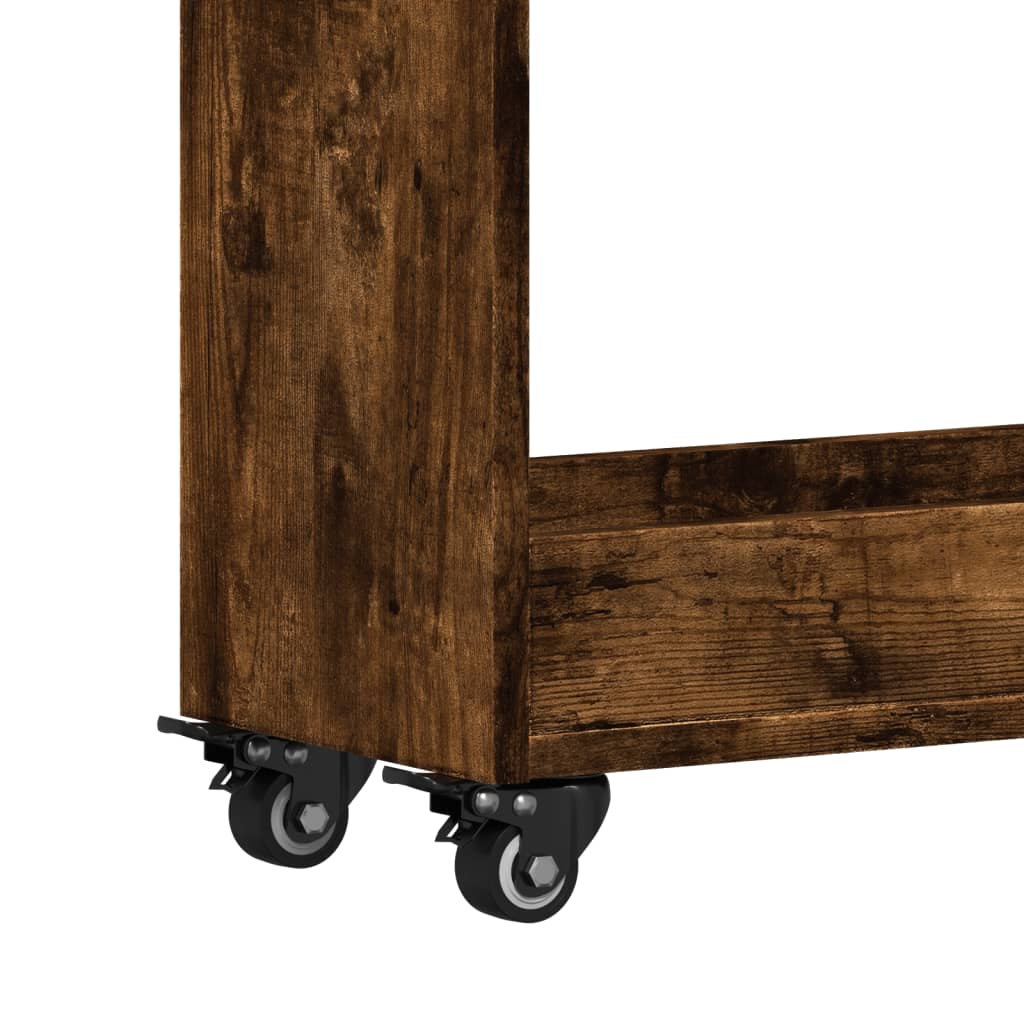 Mobile con Ruote Rovere Fumo 60x22x79 cm in Legno Multistrato 840419
