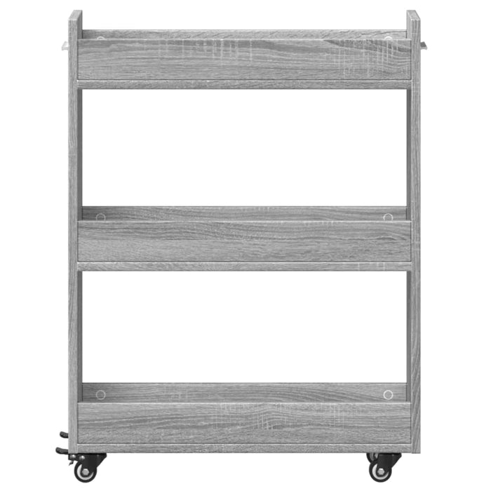 Mobile con Ruote Grigio Sonoma 60x22x79 cm in Legno Multistrato