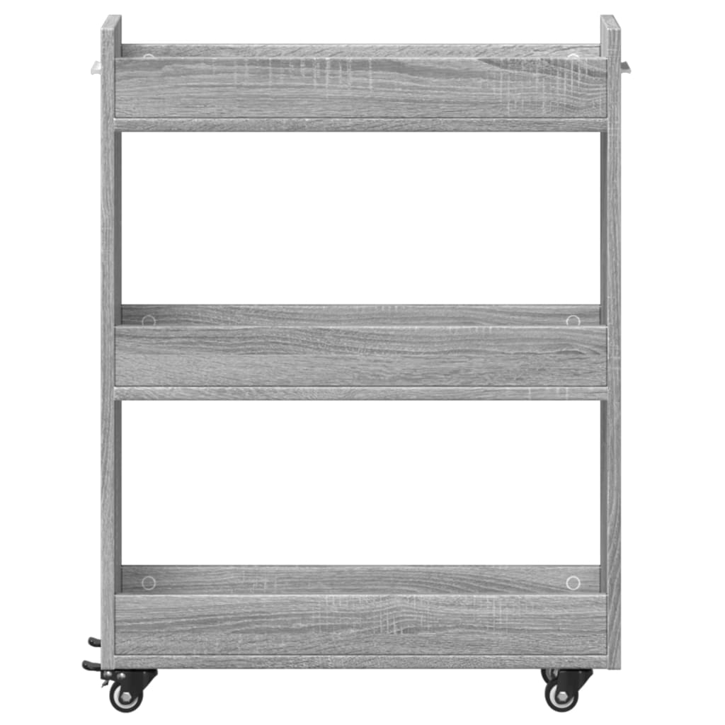Mobile con Ruote Grigio Sonoma 60x22x79 cm in Legno Multistrato 840420