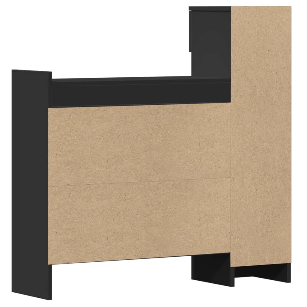 Scarpiera scarpiera mobile portaoggetti ingresso corridoio soggiorno 100,5 x 28 x 100 cm legno multistrato nero 02_0021931
