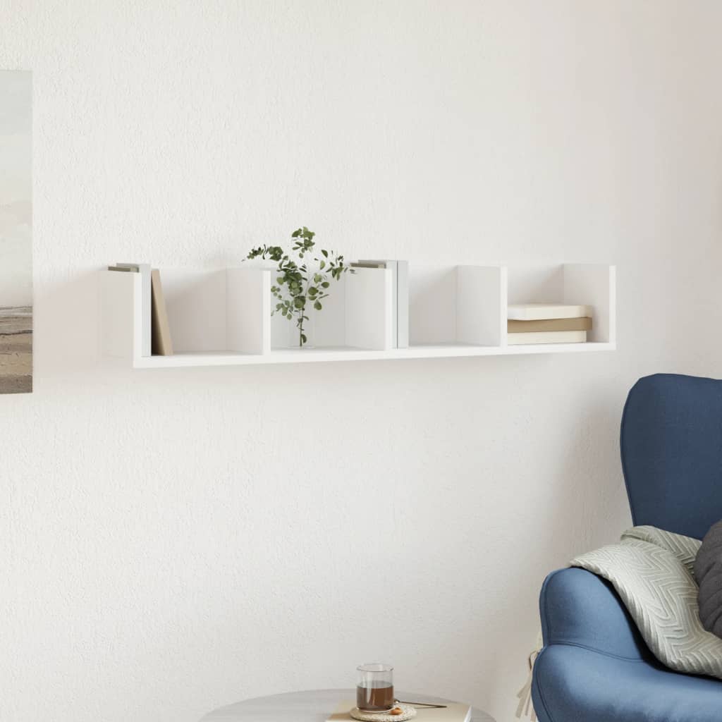 vidaXL Armadietto a Muro Bianco 99x18x16,5 cm in Legno Multistrato