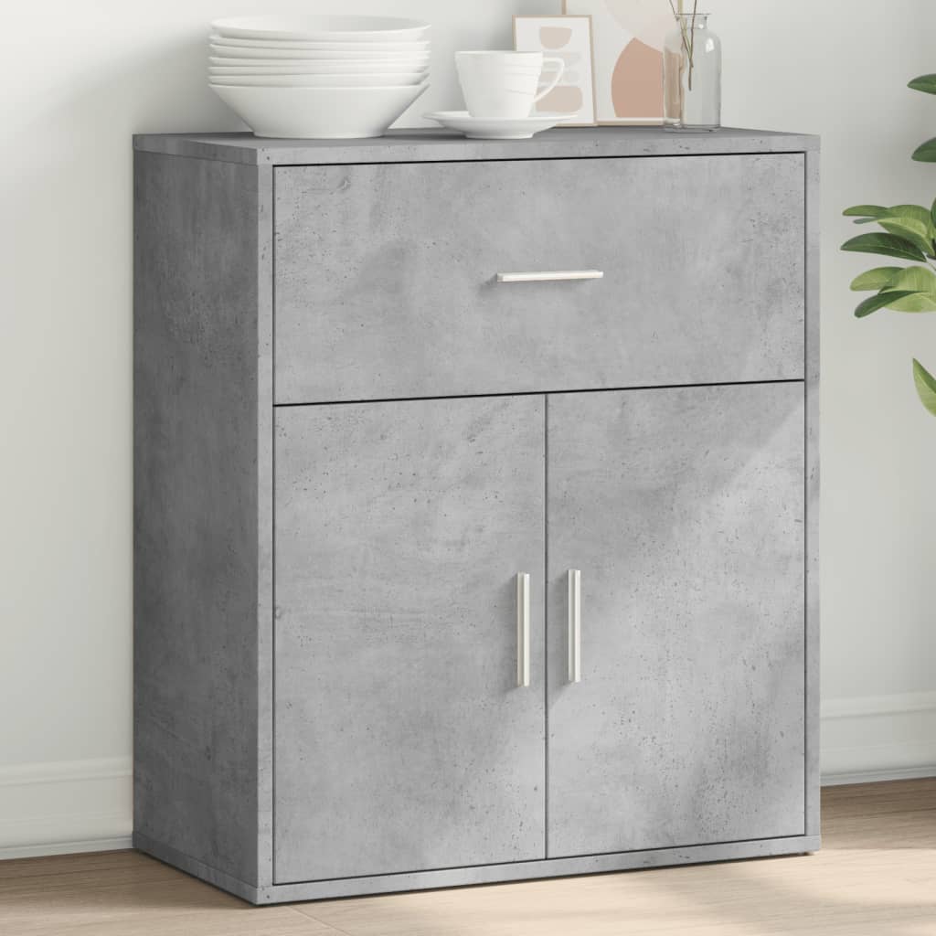 Credenza-Buffet-Armadio da cucina Grigio Cemento 60x31x70 cm in Legno Multistrato 940951