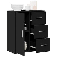Credenza Nero 60x31x70 cm in Legno Multistrato 840472