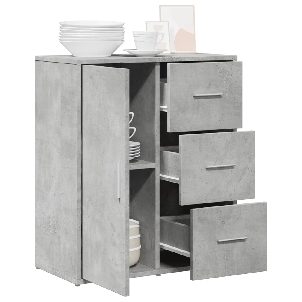 Credenza Grigio Cemento 60x31x70 cm in Legno Multistrato 840474