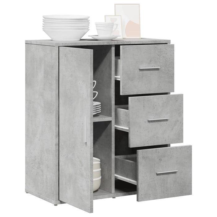 Credenza Grigio Cemento 60x31x70 cm in Legno Multistrato 840474