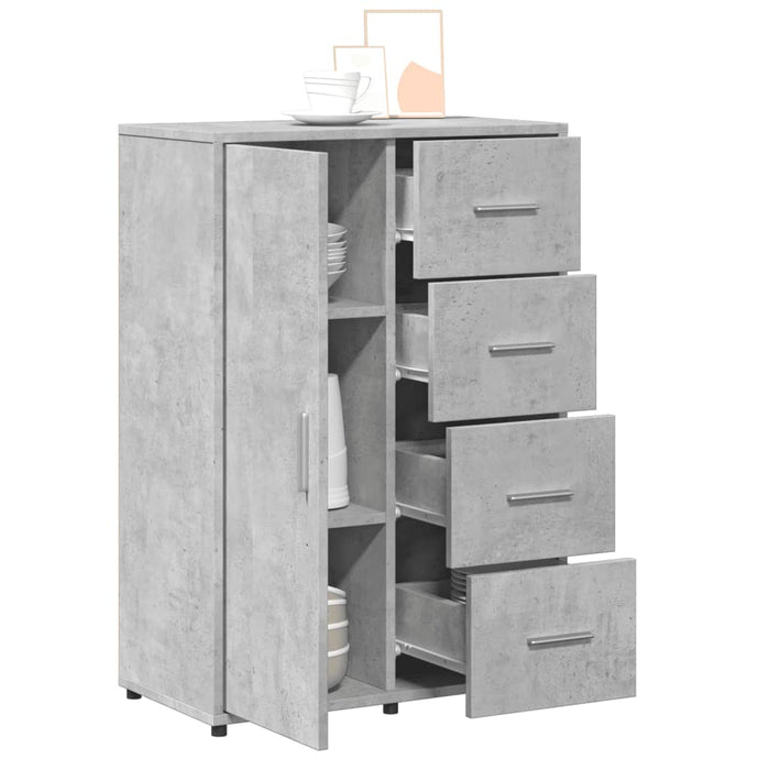 Credenza Grigio Cemento 60x31x84 cm in Legno Multistrato 840509