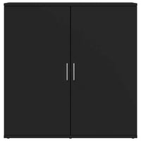 Credenza-Buffet-Armadio da cucina Nera 79x38x80 cm in Legno Multistrato