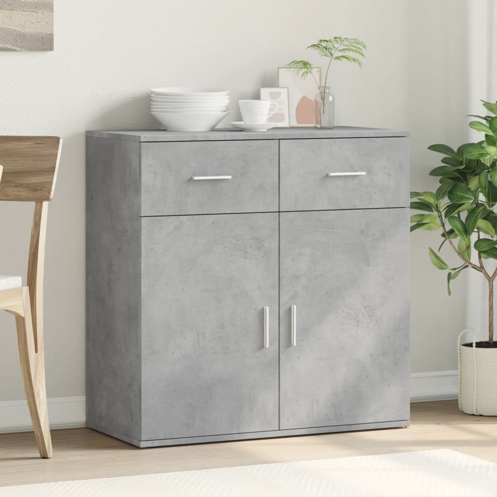 Credenza-Buffet-Armadio da cucina Grigio Cemento 79x38x80 cm in Legno Multistrato 836464
