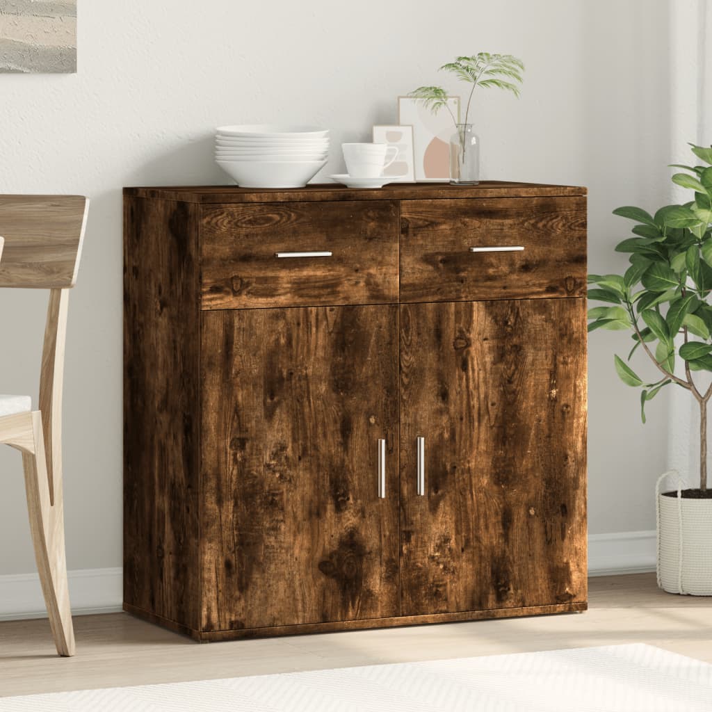 Credenza Rovere Fumo 79x38x80 cm in Legno Multistrato 840524