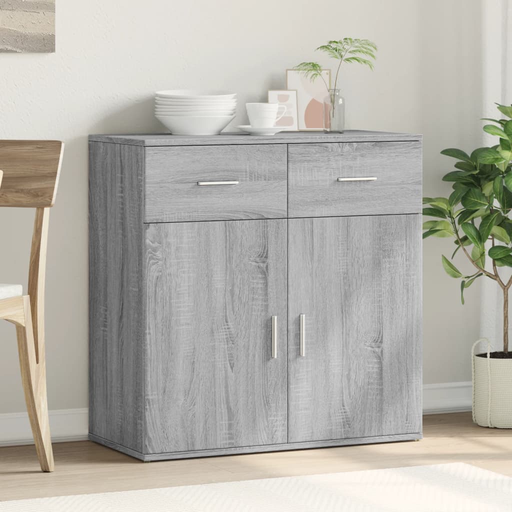 Credenza-Buffet-Armadio da cucina Grigio Sonoma 79x38x80 cm in Legno Multistrato 646835