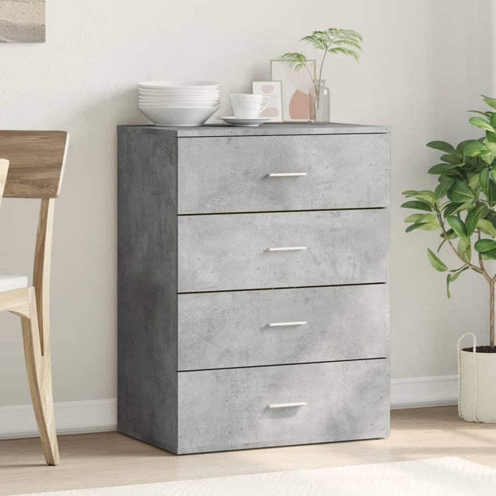 Credenza Grigio Cemento 60x39x80 cm in Legno Multistrato 840530