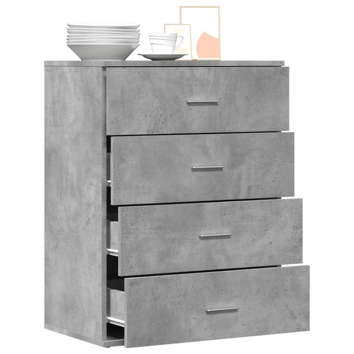 Credenza Grigio Cemento 60x39x80 cm in Legno Multistrato 840530