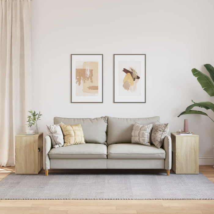 Tavolini Rovere Sonoma 2 pz 50x30x50 cm in Legno Multistrato 840560