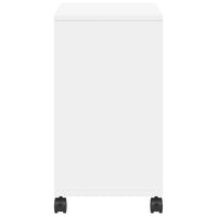 Tavolino con Ruote Bianco 50x30x55 cm in Legno Multistrato 840569