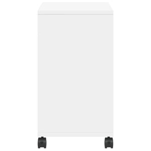 Tavolino con Ruote Bianco 50x30x55 cm in Legno Multistrato 840569