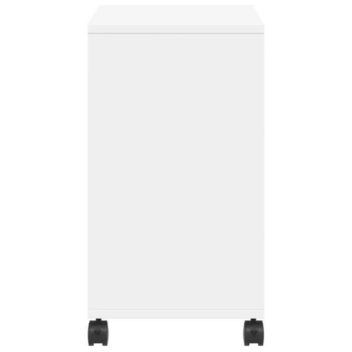 Tavolino con Ruote Bianco 50x30x55 cm in Legno Multistrato 840569