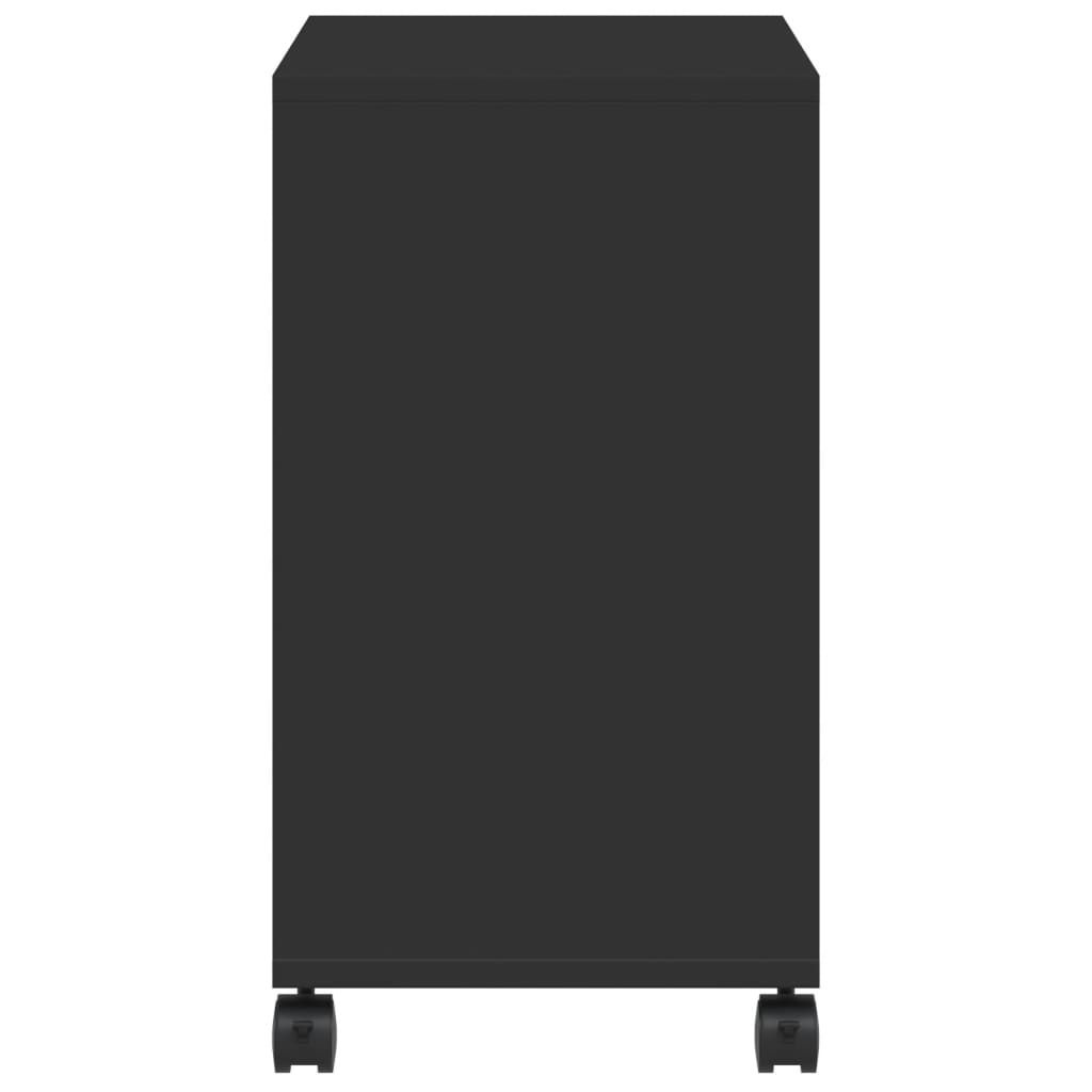 Tavolino con Ruote Nero 50x30x55 cm in Legno Multistrato