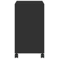 Tavolino con Ruote Nero 50x30x55 cm in Legno Multistrato