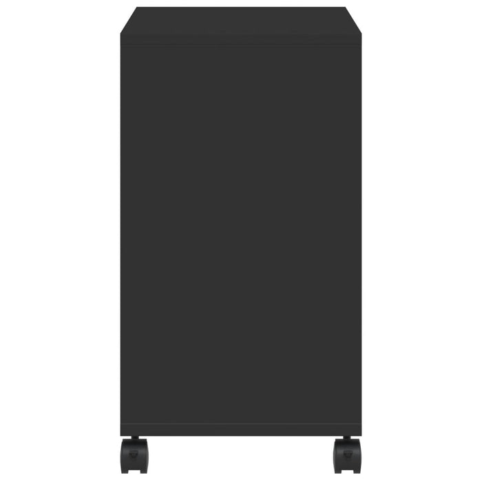 Tavolino con Ruote Nero 50x30x55 cm in Legno Multistrato