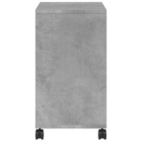 Tavolino con Ruote Grigio Cemento 50x30x55 cm Legno Multistrato