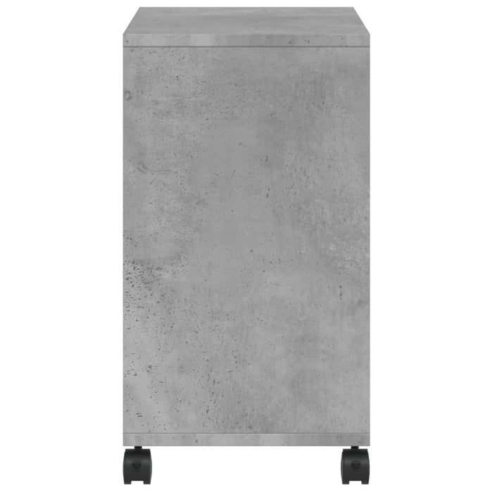 Tavolino con Ruote Grigio Cemento 50x30x55 cm Legno Multistrato