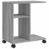 Tavolino con Ruote Grigio Sonoma 50x30x55 cm Legno Multistrato 840574