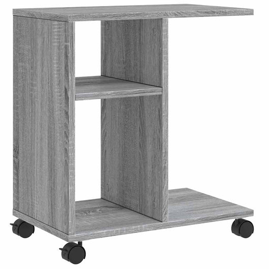 Tavolino con Ruote Grigio Sonoma 50x30x55 cm Legno Multistrato 840574