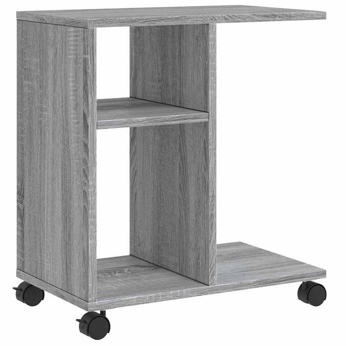 Tavolino con Ruote Grigio Sonoma 50x30x55 cm Legno Multistrato 840574