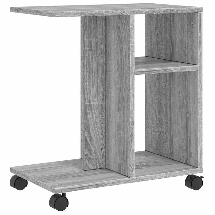 Tavolino con Ruote Grigio Sonoma 50x30x55 cm Legno Multistrato 840574