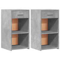 Comodini 2 pz Grigio Cemento 35x34x65 cm in Legno Multistrato 840583