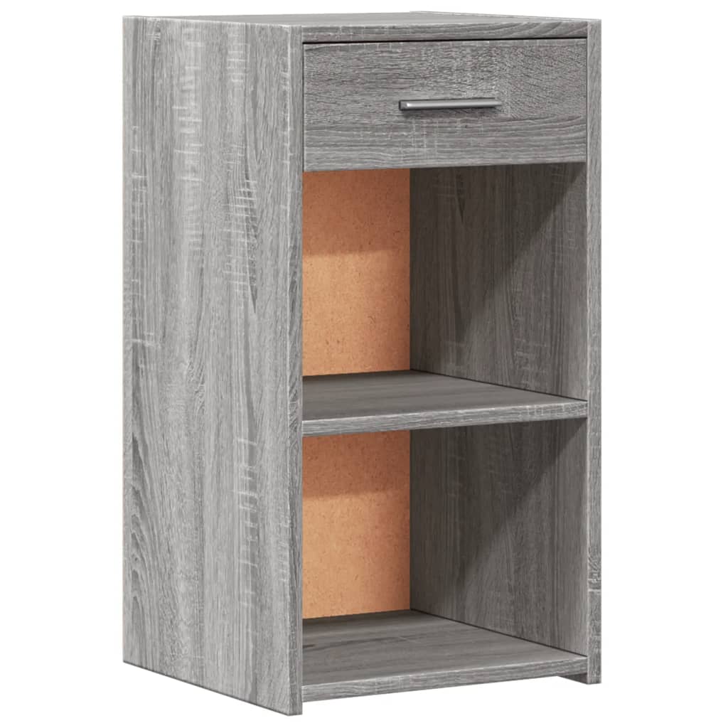 Comodino Grigio Sonoma 35x34x65 cm in Legno Multistrato 840586