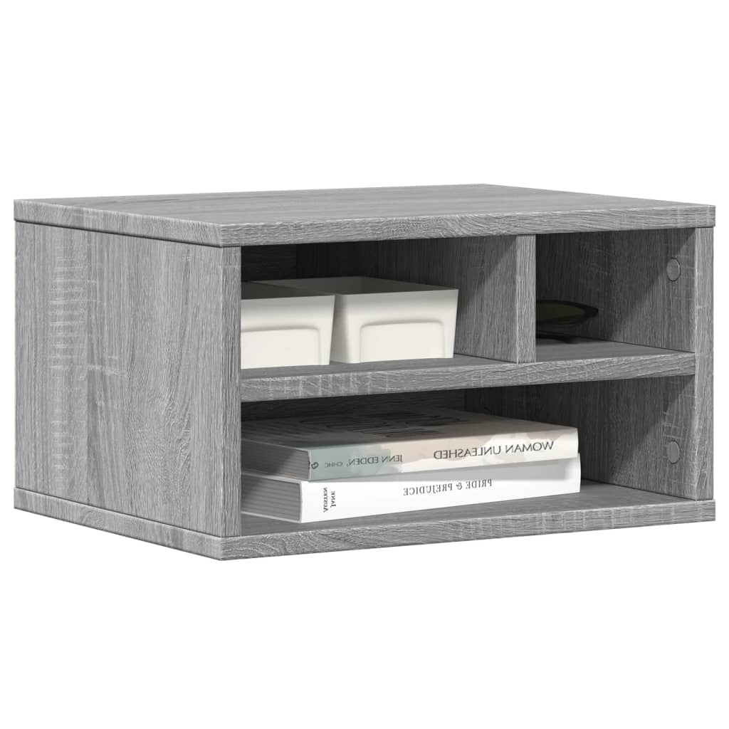 Supporto Stampante Grigio Sonoma 40x32x22,5cm Legno Multistrato