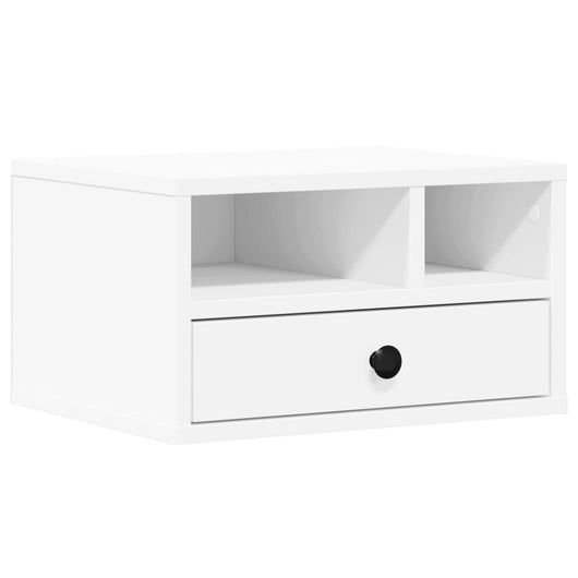 Tavolo porta stampante per ufficio 40 x 32 x 225 cm in legno ingegnerizzato bianco 02_0044726