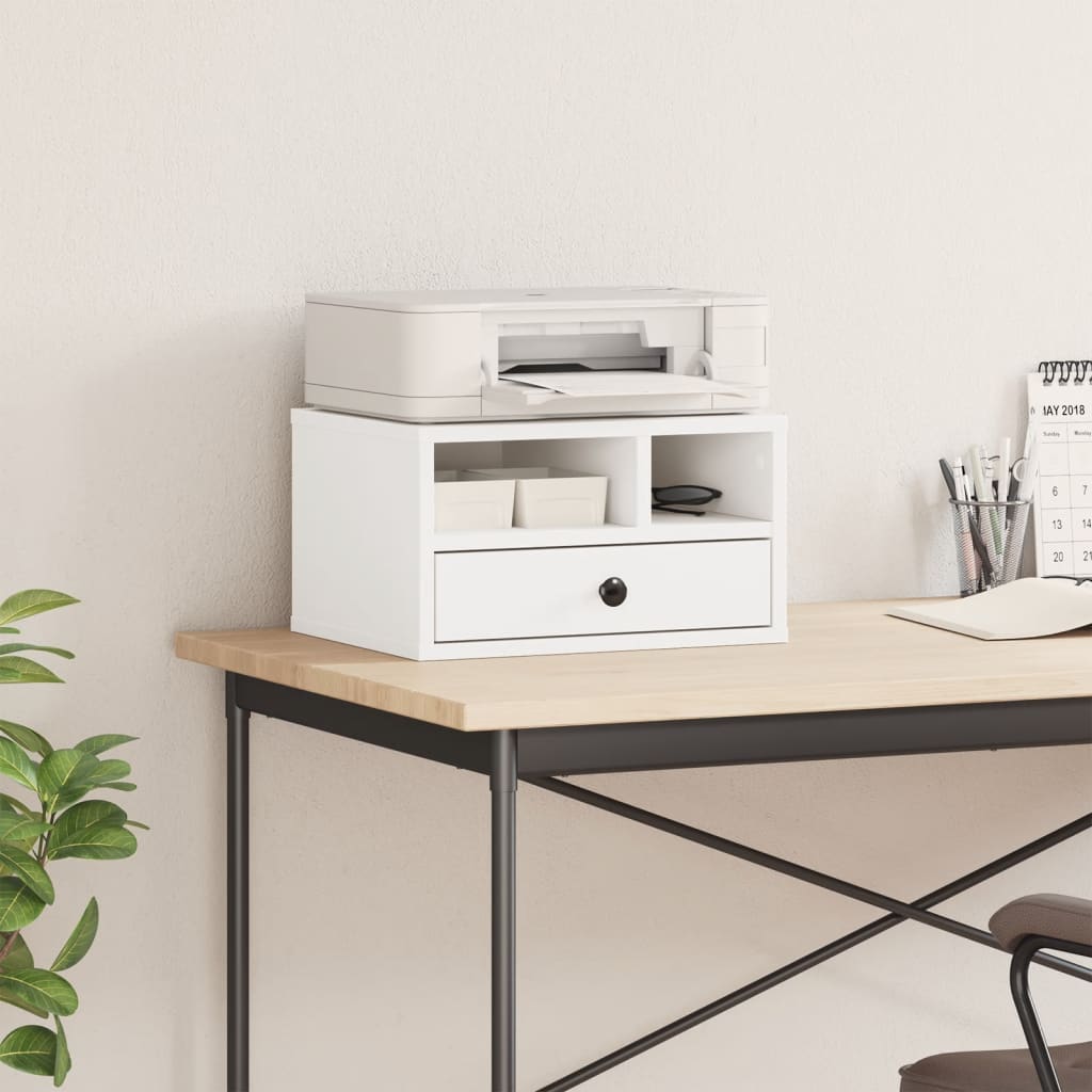 vidaXL Supporto per Stampante Bianco 40x32x22,5 cm Legno Multistrato