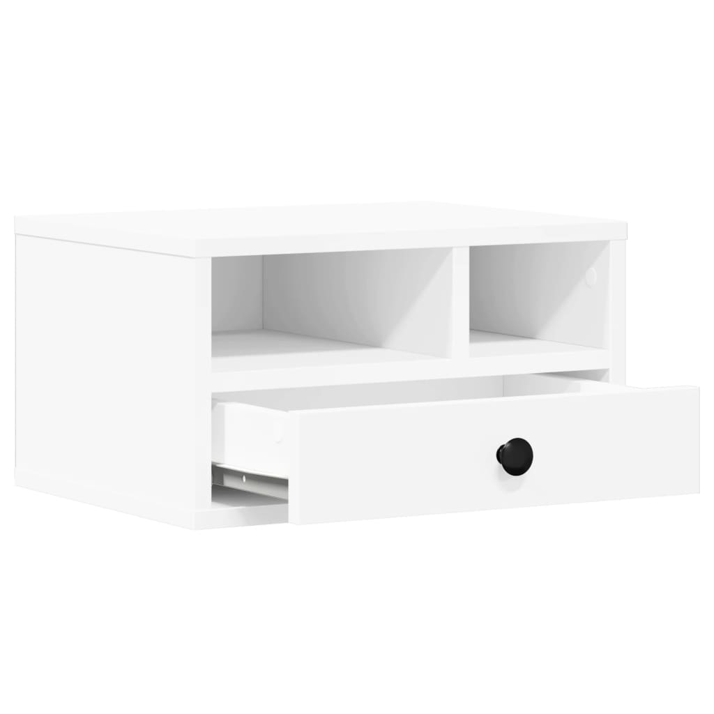 vidaXL Supporto per Stampante Bianco 40x32x22,5 cm Legno Multistrato
