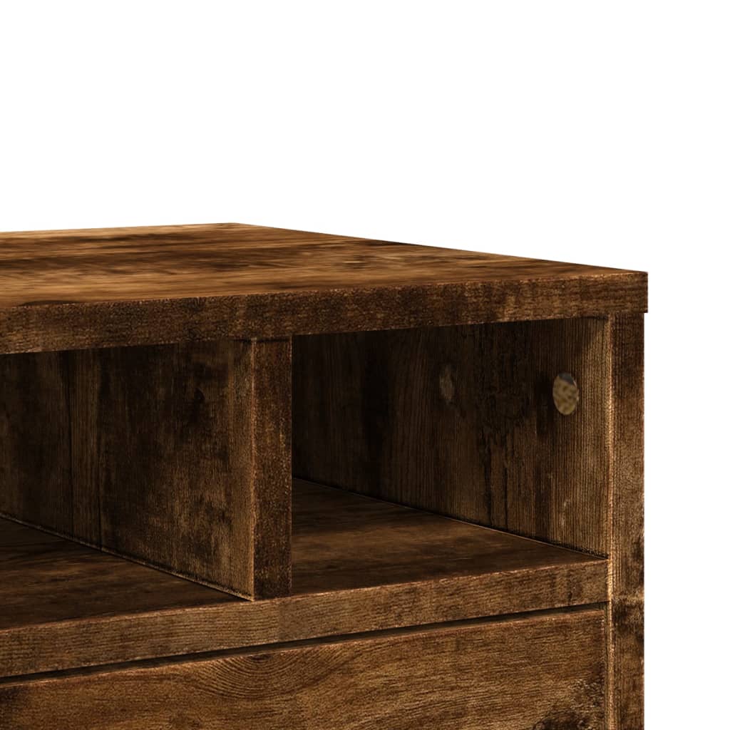 Supporto Stampante Rovere Fumo 40x32x22,5 cm Legno Multistrato