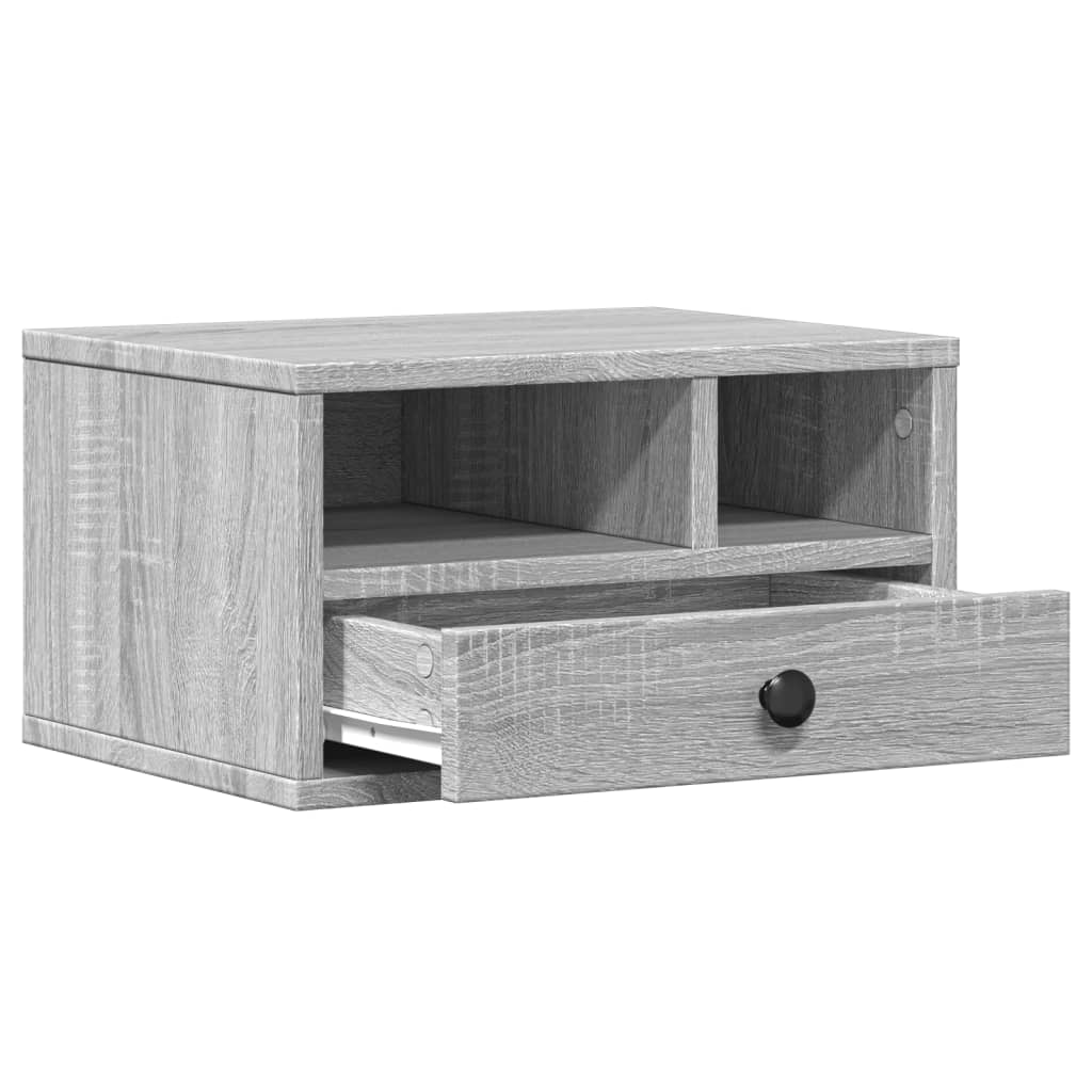 Supporto Stampante Grigio Sonoma 40x32x22,5cm Legno Multistrato 840609