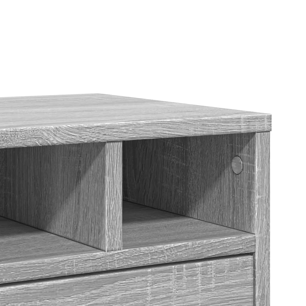 Supporto Stampante Grigio Sonoma 40x32x22,5cm Legno Multistrato