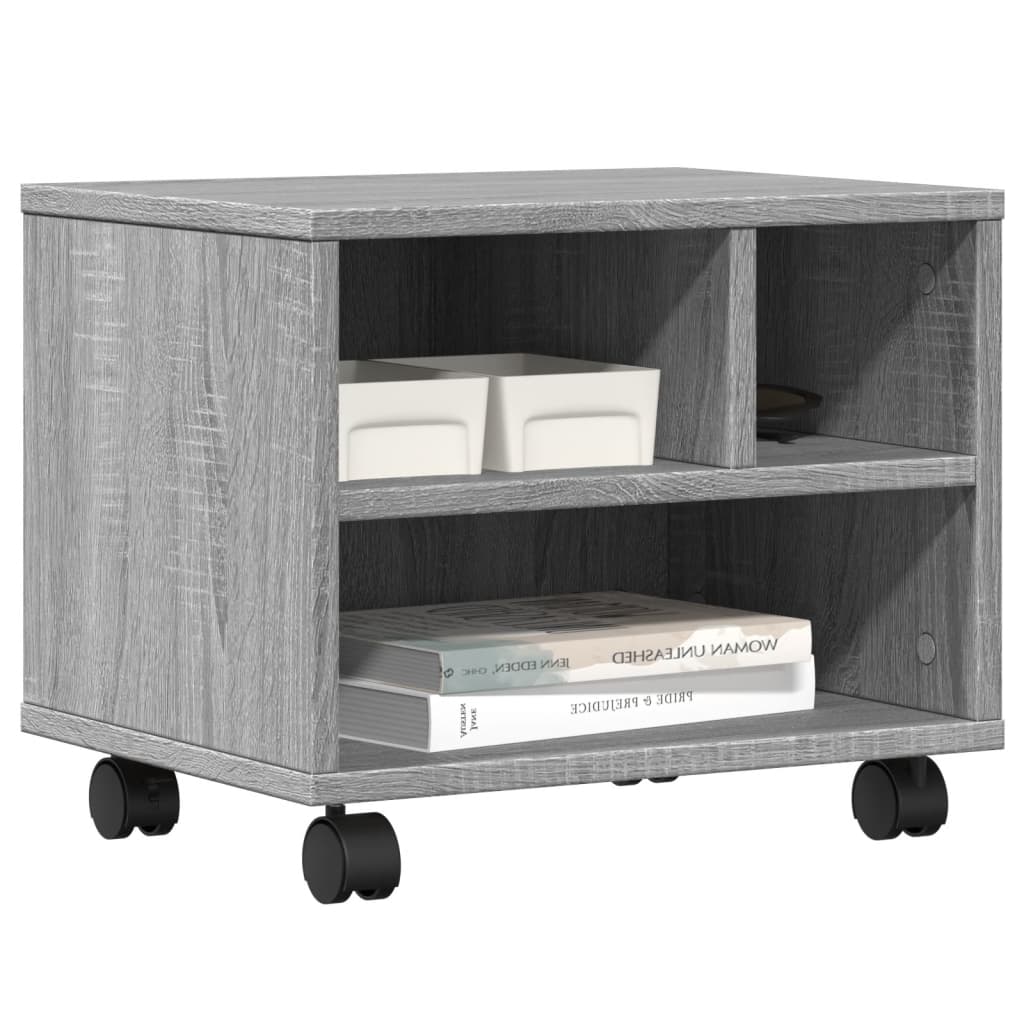 Supporto per Stampante con Ruote Grigio Sonoma 41x32x34,5 cm