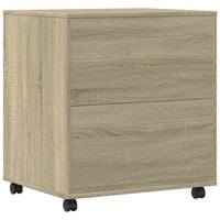 Supporto per stampante tavolo da ufficio con ruote Sonoma 60 x 50 x 67 cm marrone 02_0044774