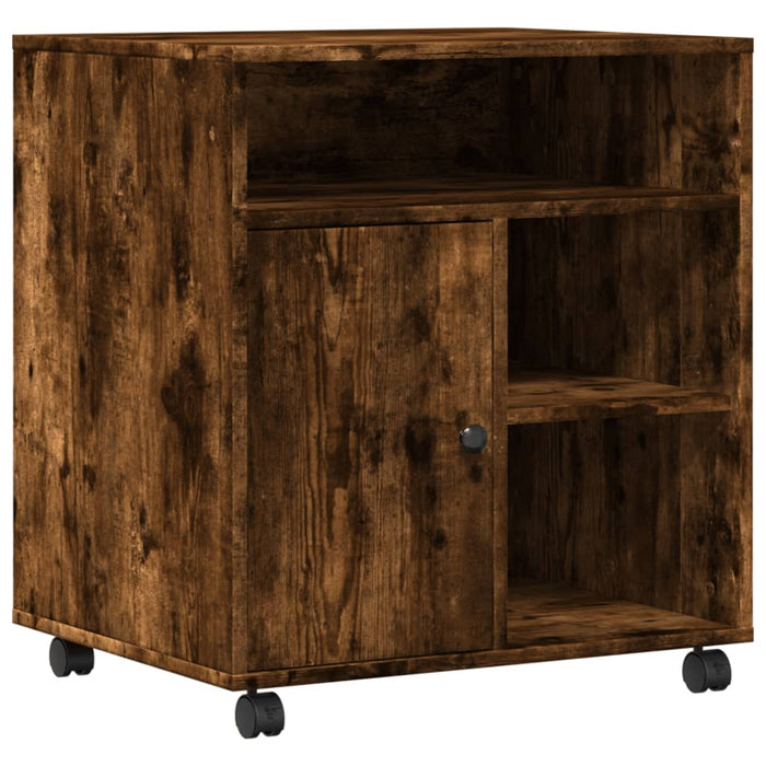 vidaXL Supporto per Stampante con Ruote Rovere Fumo 60x50x67 cm