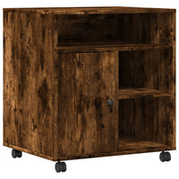 Supporto per Stampante con Ruote Rovere Fumo 60x50x67 cm 840629