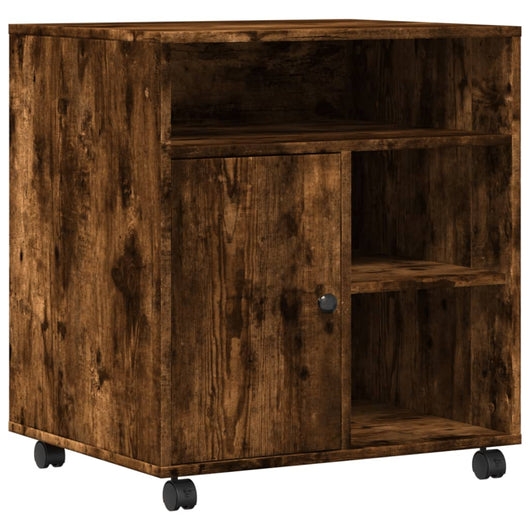 Supporto per Stampante con Ruote Rovere Fumo 60x50x67 cm 840629