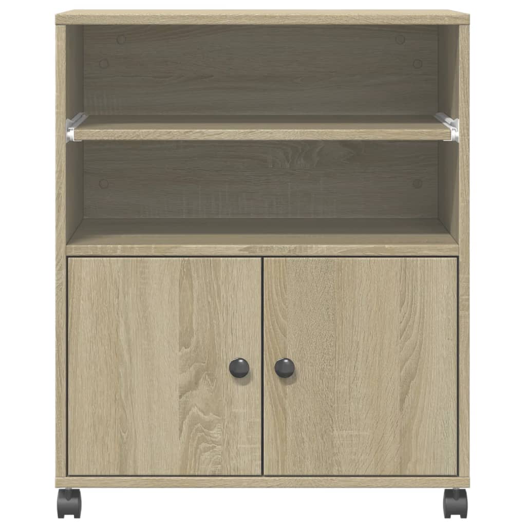 Supporto per Stampante con Ruote Rovere Sonoma 60x48x74 cm