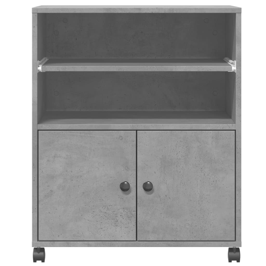 Supporto per Stampante con Ruote Grigio Cemento 60x48x74 cm