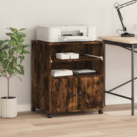 Supporto per Stampante con Ruote Rovere Fumo 60x48x74 cm 840636