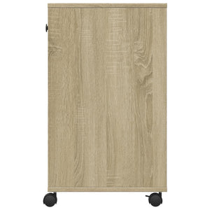vidaXL Supporto per Stampante con Ruote Rovere Sonoma 60x40x68,5 cm