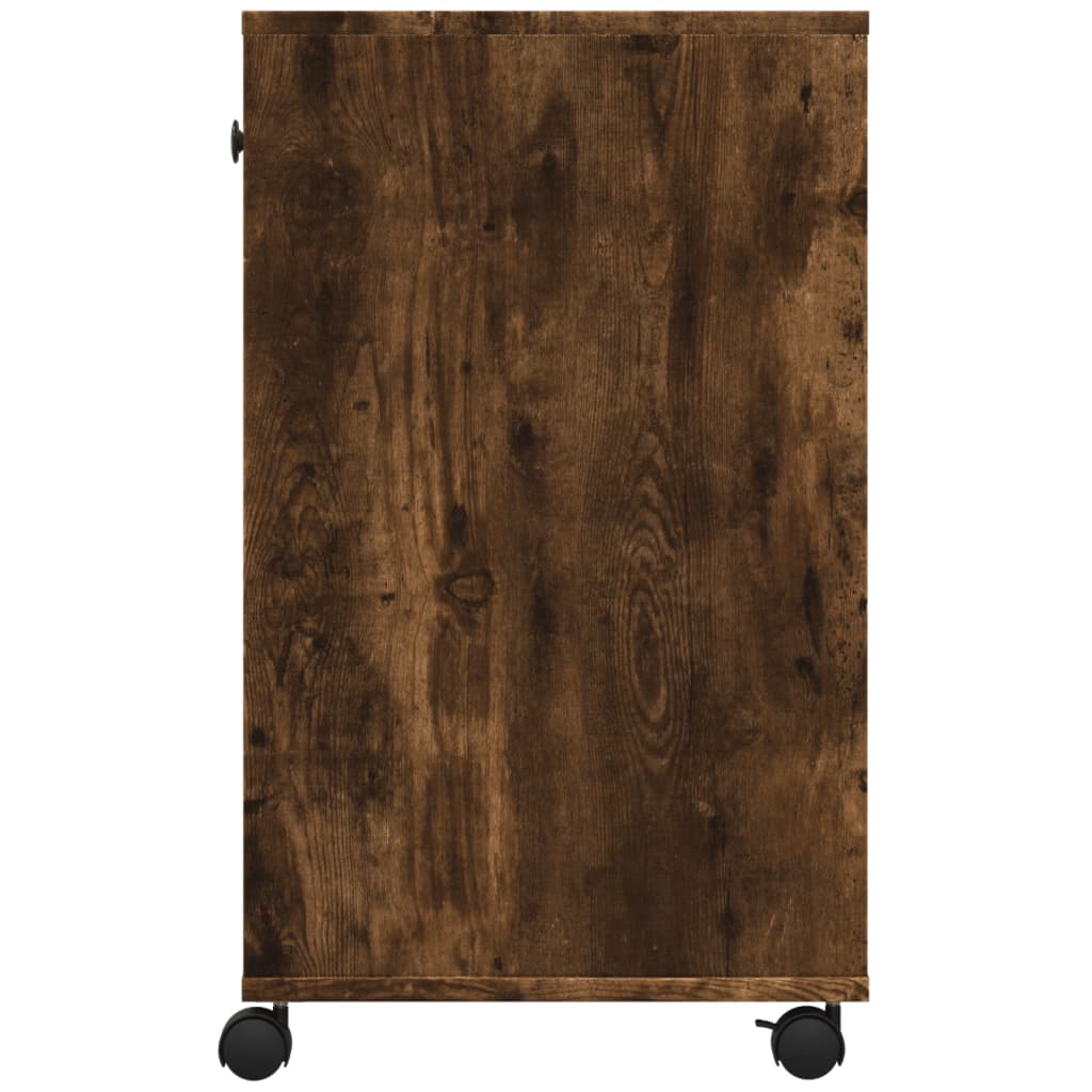 Supporto per Stampante con Ruote Rovere Fumo 60x40x68,5 cm