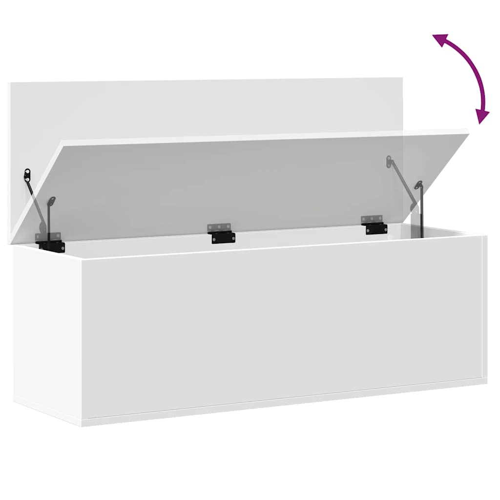 vidaXL Contenitore Portaoggetti Bianco 102x35x35 cm in Truciolato
